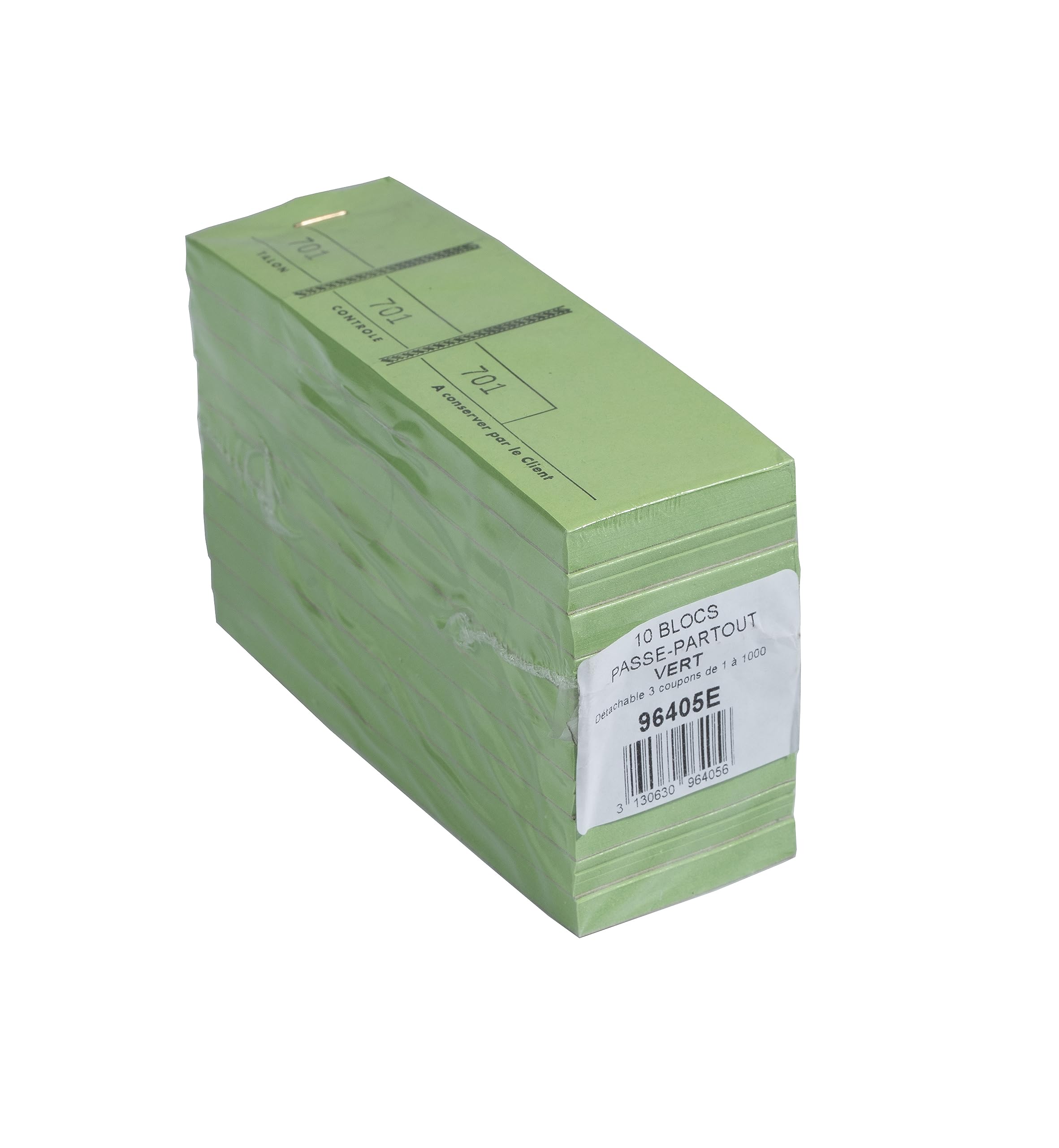 Exacompta - Ref. 96405E - Pack of 10 Mat pads 100 numbered sheets in 3 sections - Size 4.8x15 cm - Green - Image 4