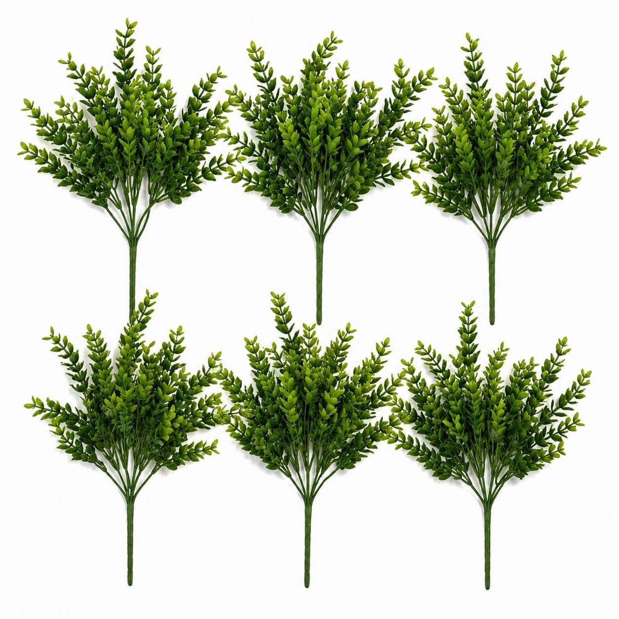 Multipack 32cm Artificial Boxwood Style Foliage Spray Stem Faux Green Leaf Bush