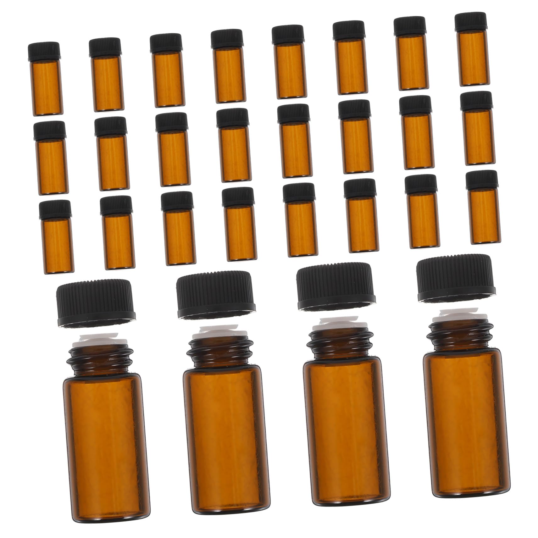 100 Piezas Frascos para Aceites Esenciales Unidades con Cuentagotas y Tapón Botellas Reutilizables de Vidrio Color Marrón para Aromaterapia Perfumes y Viajes