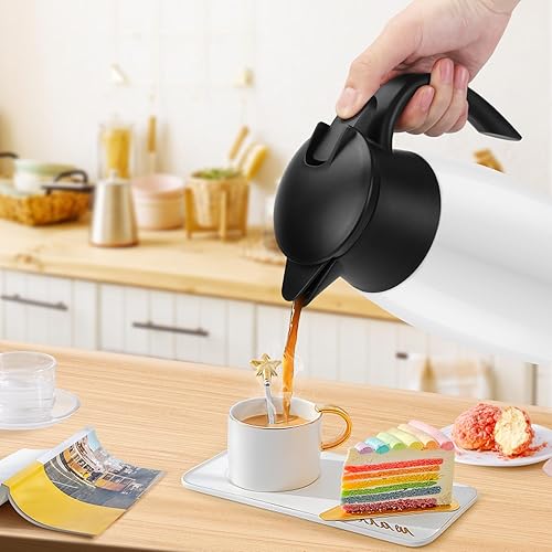Miniatura 4 de Jarra de café de 70 onzas con aislamiento térmico de acero inoxidable para café, agua caliente, té, bebidas calientes, mantiene 12 horas calientes,