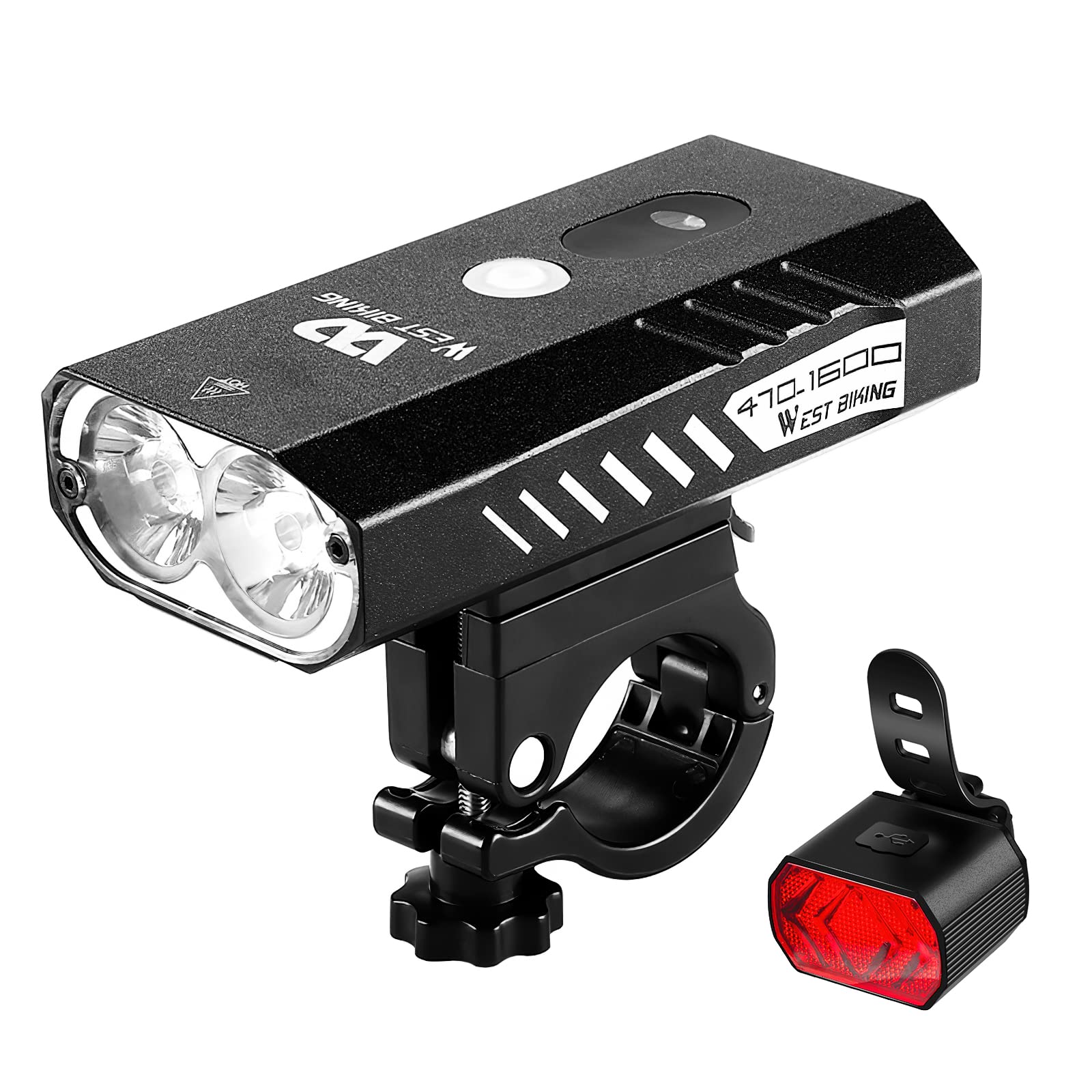 5200mAh Bike Lights Front and Back,USB Rechargeable Bicycle Light Super Bright 1600 Lumen Cycle Lights Waterproof Led Bike Headlight and Taillight Set for Road
