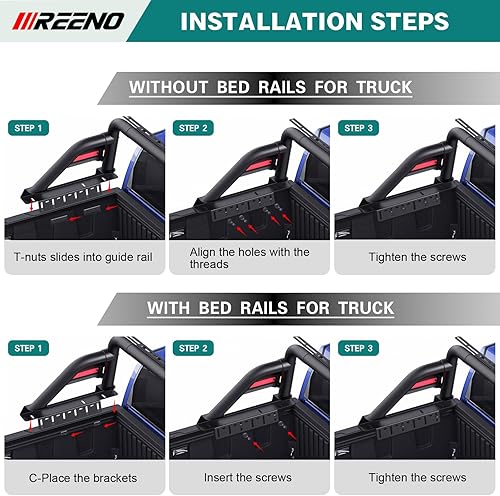 Miniatura 4 de Barra antivuelco  Barra enrollable ajustable deportiva para camioneta de tamaño mediano compatible con Tacoma, Ford Ranger, Canyon, Nissan Frontier,