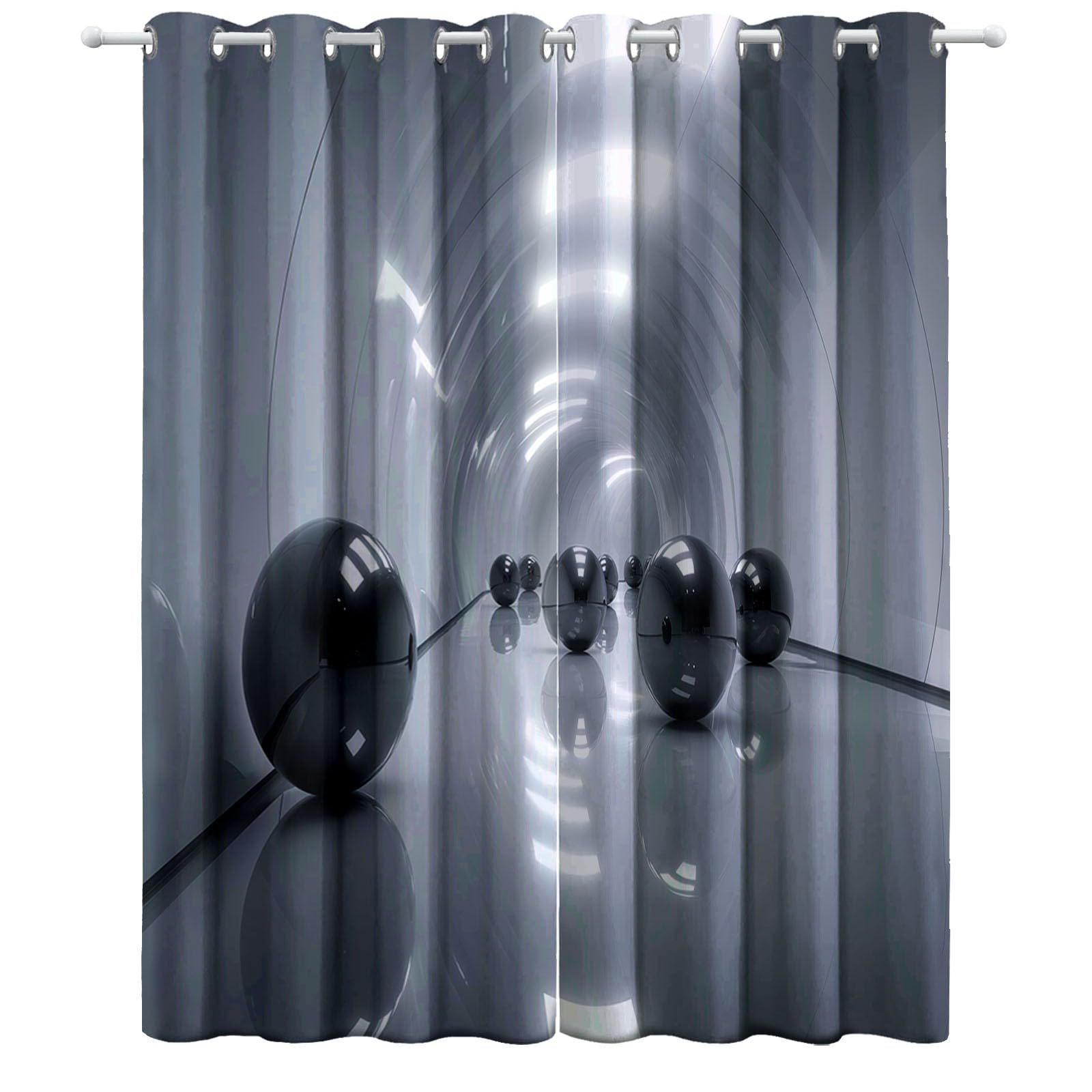 Zasłony termiczne, ochrona przed zimnem, ochrona przed hałasem, zaciemniające, nieprzejrzysta zasłona, technologia tuneli, strumień światła 110 x 215 cm x 2 (szer. x wys.), do salonu, sypialni, z