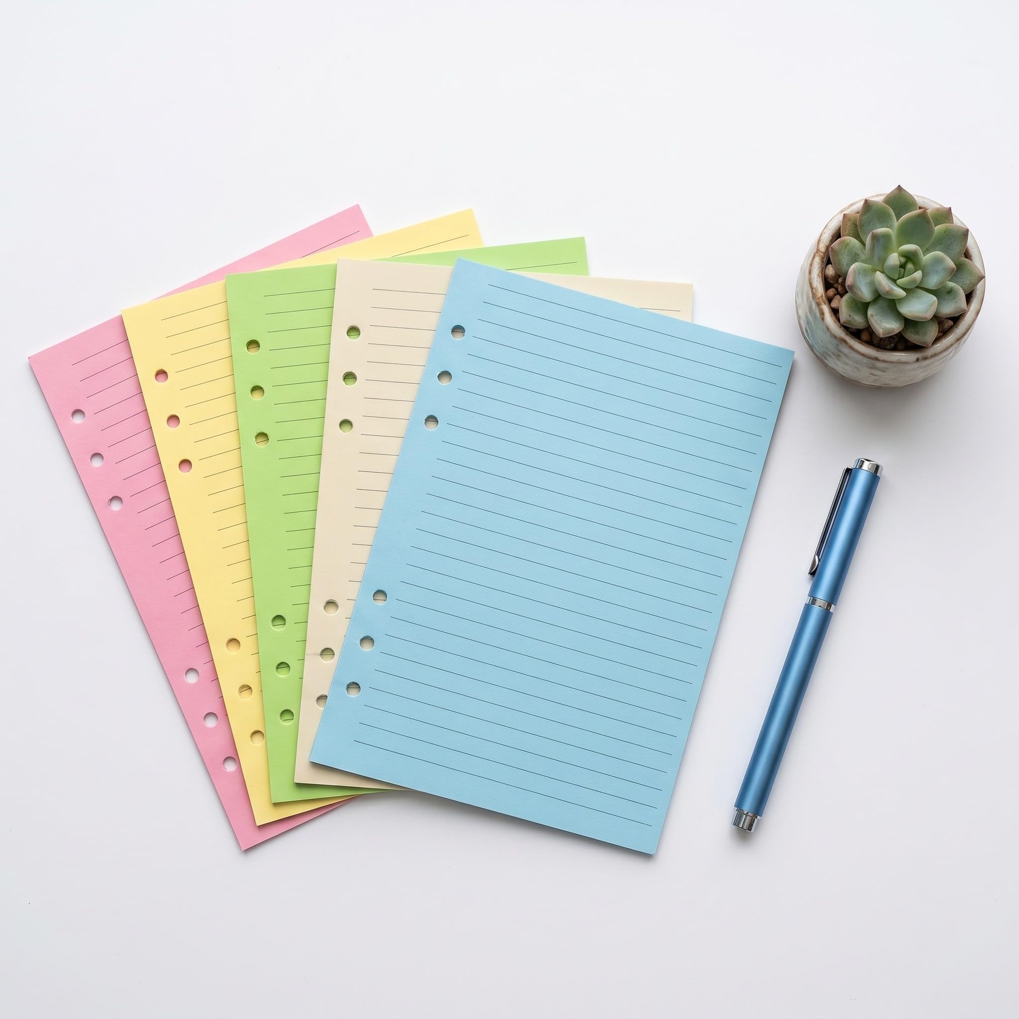 BETOOKY Papel para Cuaderno de 6 Agujeros A5 Líneas Horizontales, Doble Cara, 80gsm, Adecuado para Planificación y Uso Escolar Escritura Suave