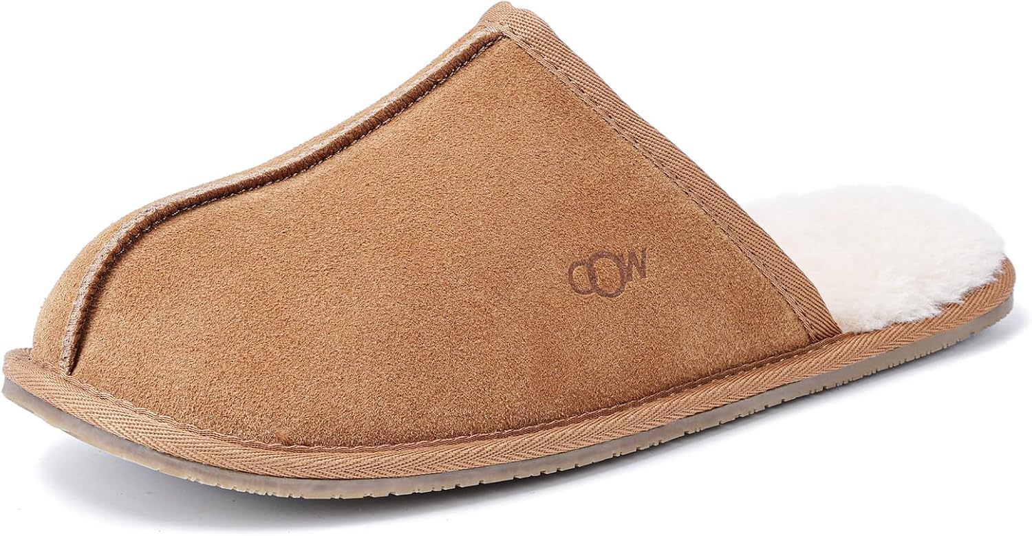 OOW Mens Slippers - Cozy Fuzzy Memory Foam