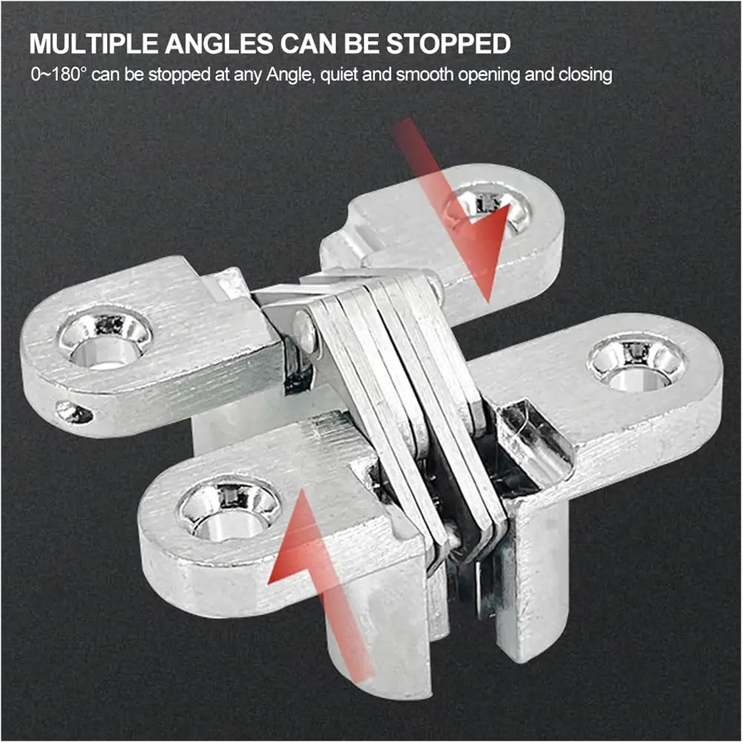 Heavy Duty Residential Hinges Hardwares 2pcs Stainless Steel Hidden Hinge Silent Concealed Cross Door Hinges Folding Window Furniture