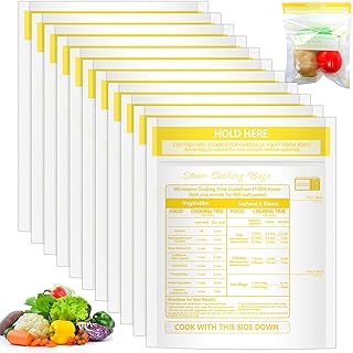 24 Pcs Microwave Steam Bags for Cooking Reusable Zipper Steam Vegetable Bag Frozen Food Heating Bags for Faster Vegetables Seafood and Meat, 7.1 X 7.9 Inches (24)
