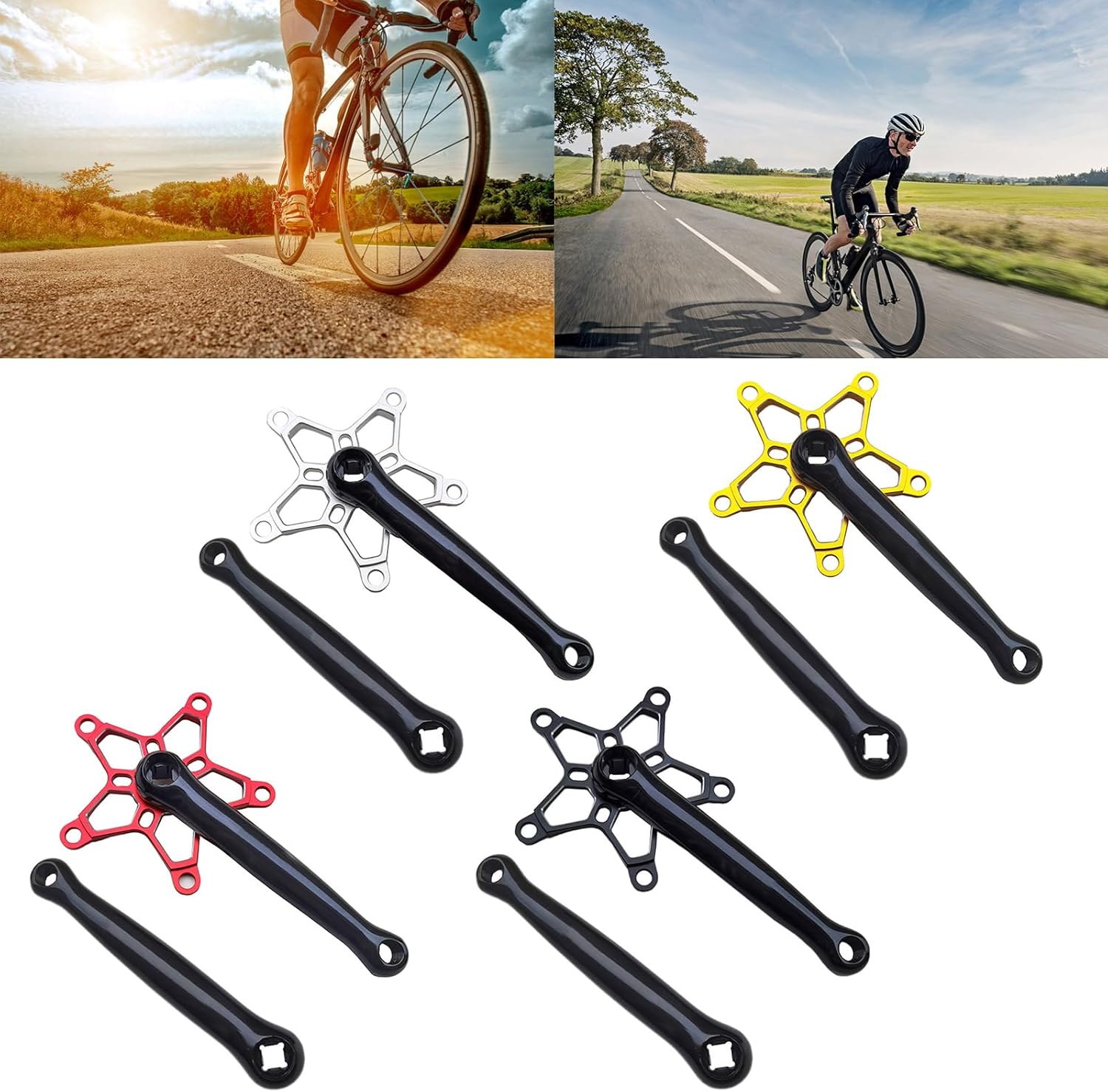 自転車ペダルクランクアーム交換用マウンテンバイクロードアームアルミ合金 170 ミリメートルクランクセットバイクセット