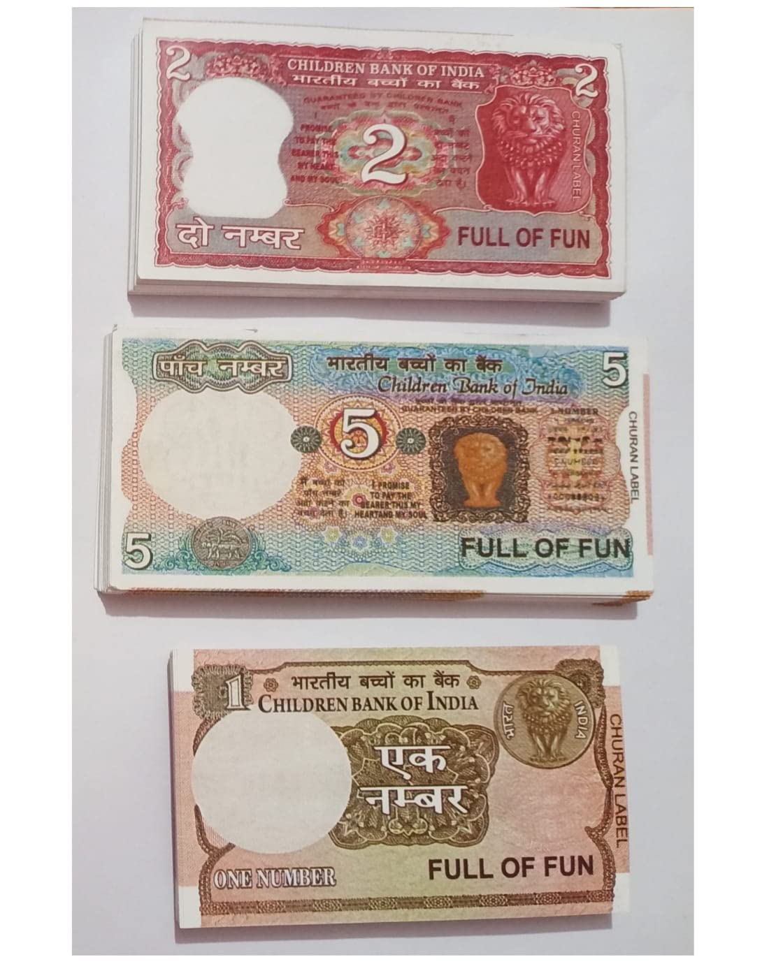 FULLFILLS Fake Note (Dummy Note) 75 Notes 25 Notes Each Denomination 1