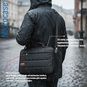 Microcase Xiaomi Redmi Tab K11 2. Nesil ile Uyumlu Tablet Notebook Macbook Çantası + Bluetooth Klavye ve Mouse Set Siyah - AL5894