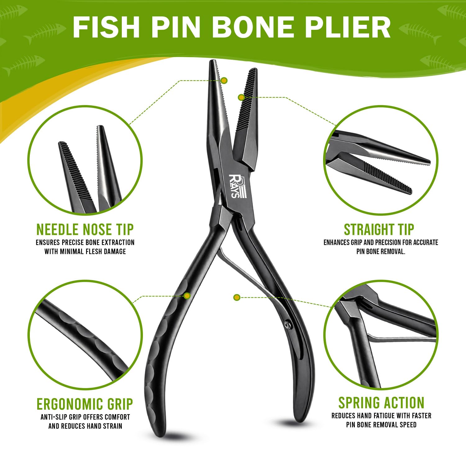 Fish Bone Pliers & Tweezers - Stainless Steel Seafood Tools -6