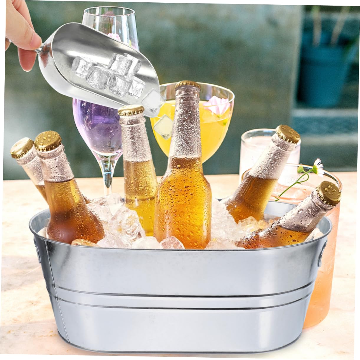 Yardwe 2piezas Cubos De Hielo De Acero Inoxidable Contenedores De Hielo para Fiestas Cubos De Metal para Ktv Casa y Uso Diario