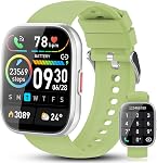 Smart Watch pour les hommes femmes, 1.85" HD Smartwatch écran avec appel Bluetooth, 110+ Montre de fitness en mode sportif avec moniteur de rythme cardiaque/douche, IP68 Fitness Tracker imperméable pour Android iOS vert