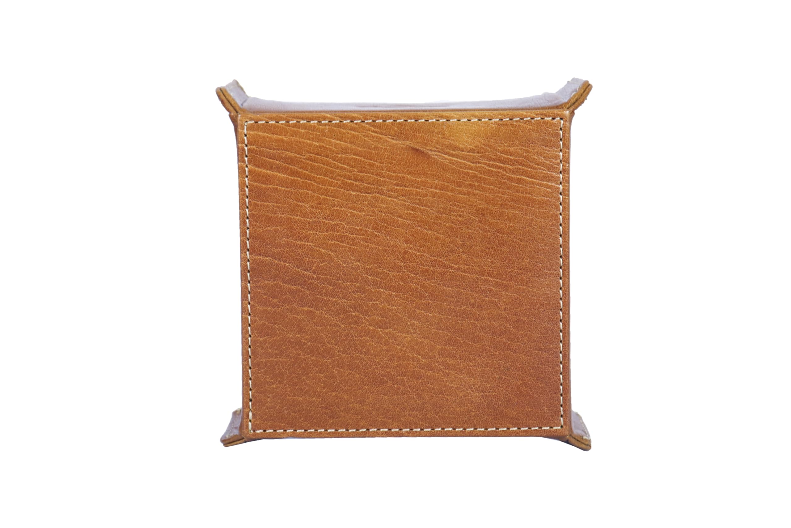 Alpenleder Notizzettelspender - Modell: PACKERL (Handgefertigt) - Nachhaltiges Bio-Leder aus regionaler Landwirtschaft | Notizblock Ablage leder *Fair Produziert* (10x10cm) (Cognac)