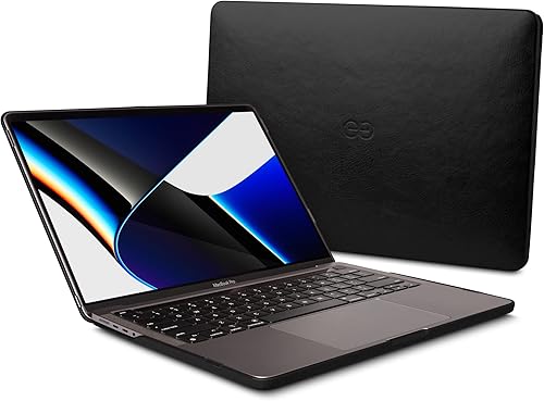 Dreem Euclid Funda para MacBook Pro  Funda rígida de 13 pulgadas para MacBook Pro 2018, lujosa piel vegana, carcasa superior e inferior para