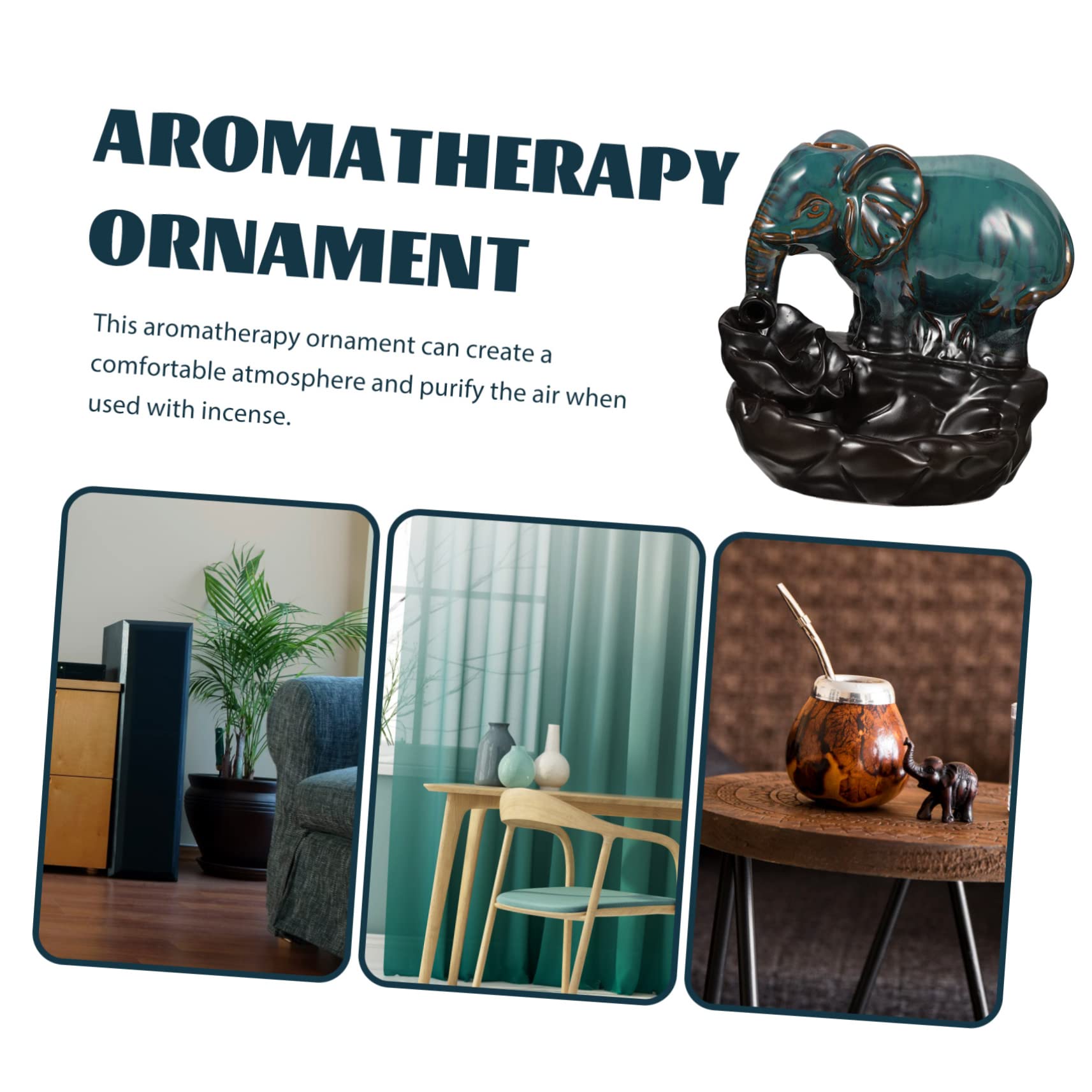 Hemobllo 1satz Räuchergefäß Aus Porzellan Elefantenform Rückfluss-räucherkegel Halter Für Meditation Und Aromatherapie Für Entspannung Und Luftreinigung