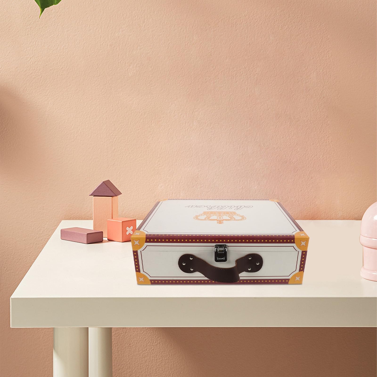 Levemolo Scatola Valigia Portatile in Cartone con Manico Contenitore per Dolcetti e Regali Box Regalo Decorativo per Feste Matrimonio e Bomboniere per Confezioni Party e Presentazioni