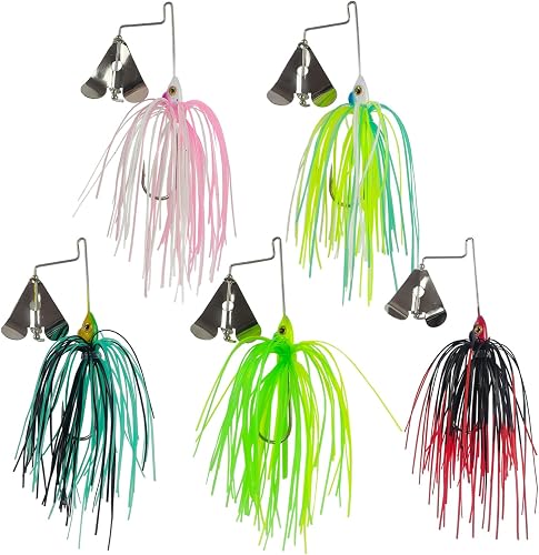 5 Spinner Baits for Bass Fishing spinnerbait, 5 PCS