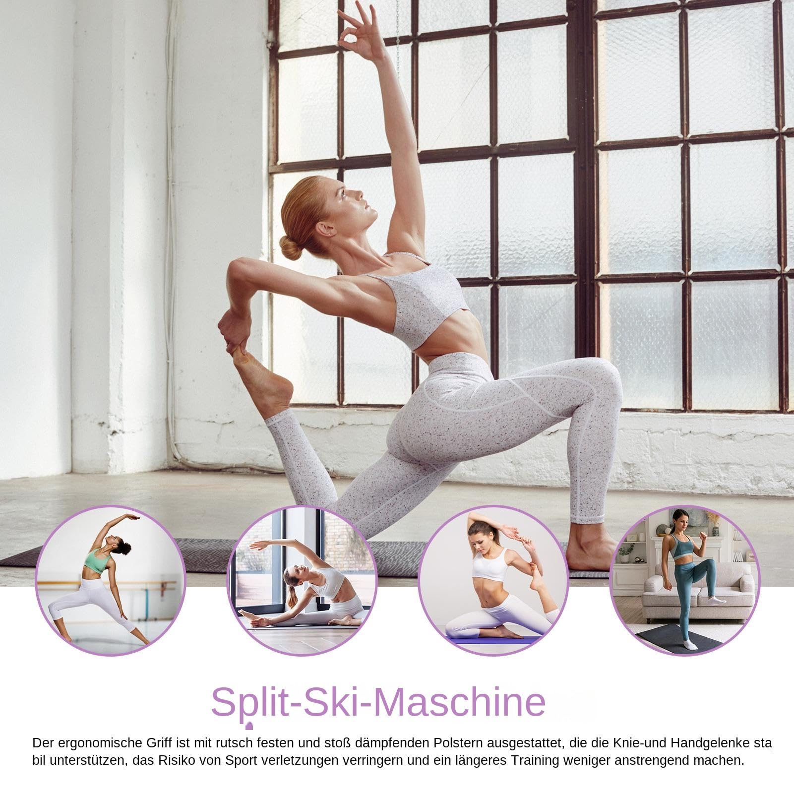 Skimaschine Fitnessgerät 4-in-1 Becken Home Gym Zubehör | Simulierter Innenschenkel-Ski-Trainer Für Erwachsene Männer Frauen Oberschenkel Core Kraft Bein Pilates Indoor Outdoor