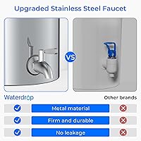 Vista 9 de Waterdrop Gravity Water Filter, 2.25G Stainless-Steel System with Silver Ions Enhanced Filtration with 2 Black Carbon Filters, NSF/ANSI 42&372