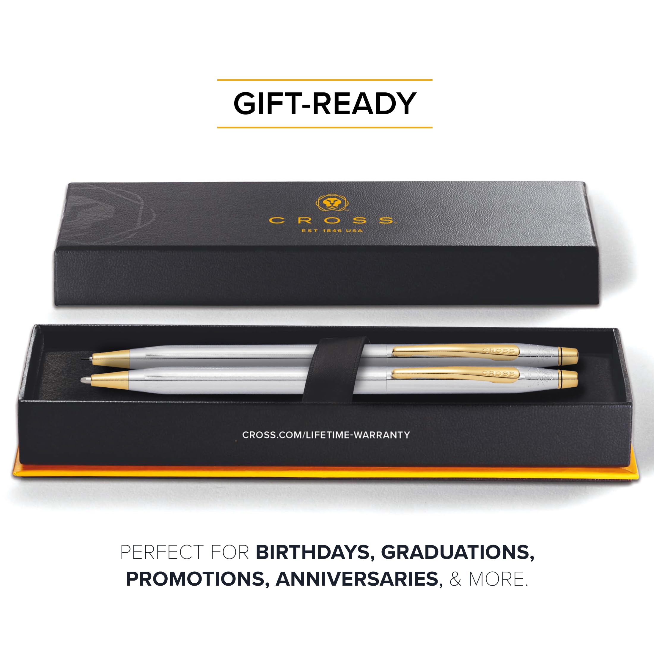 Cross Classic Century Medalist Chrome Ballpoint Pen and Pencil Set