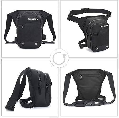 Miniatura 5 de Peicees Bolsa de pierna caída para hombres y mujeres, bolsa de cintura táctica, bolsa de muslo al aire libre, mochila cruzada para motocicleta,
