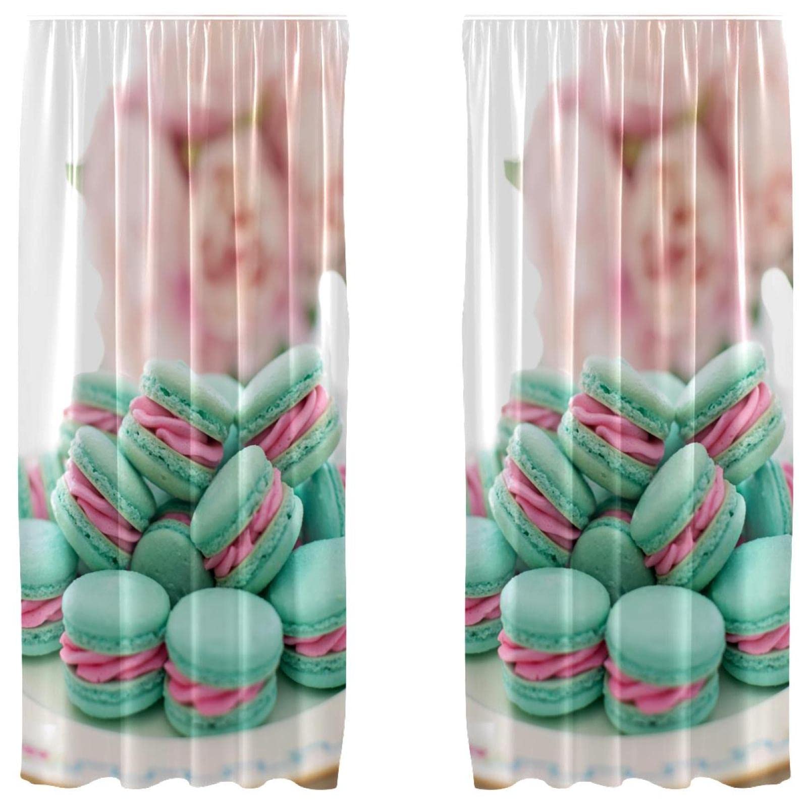 Cortinas macarrón juego de 2 paneles 139 x 213 cm para salón y dormitorio