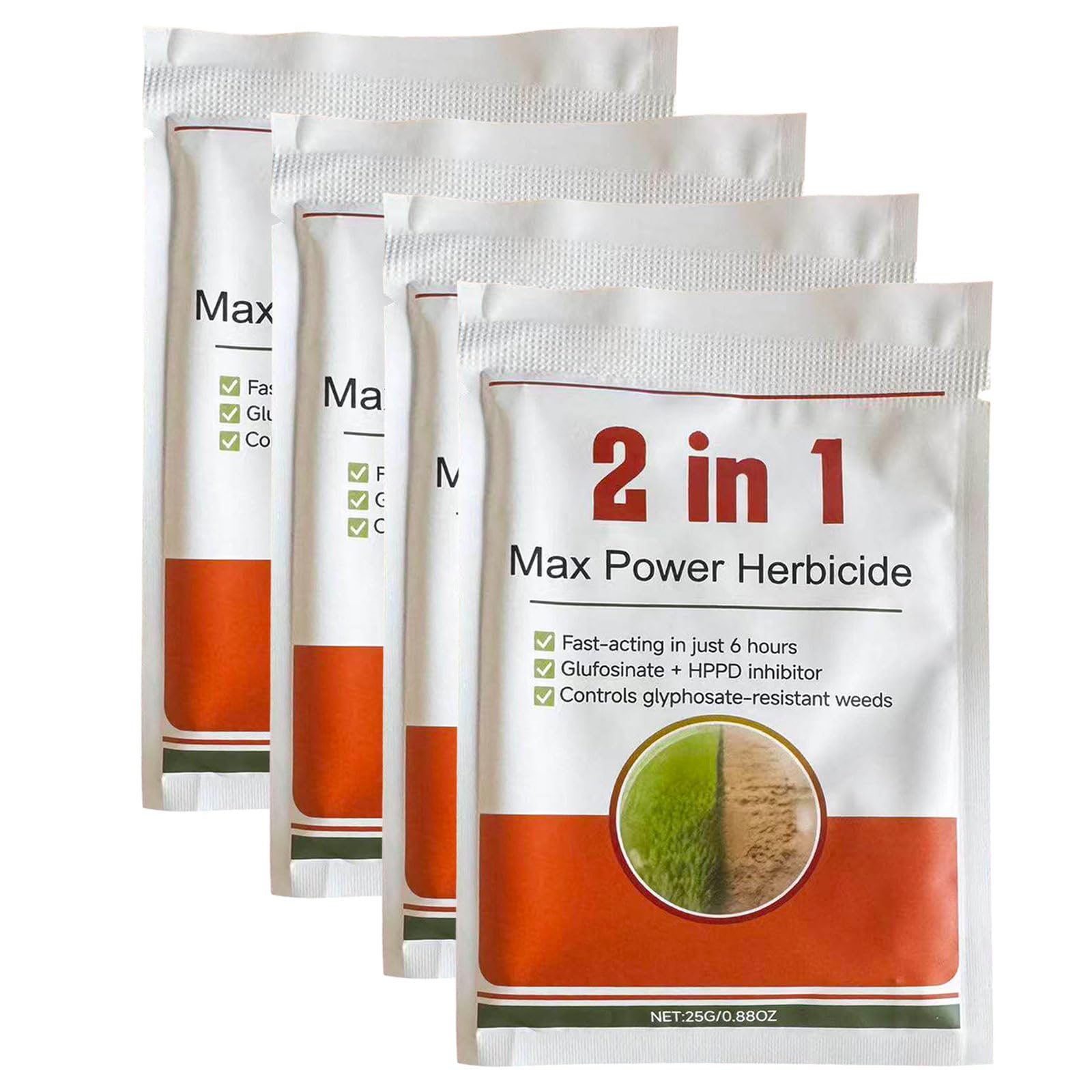 2 in 1 Max Power Herbicide, Fast-Acting Weed Killer, Controls Resistant Weeds, Action Powerful Concentrated Fast Acting Reaching the Roots, 25g