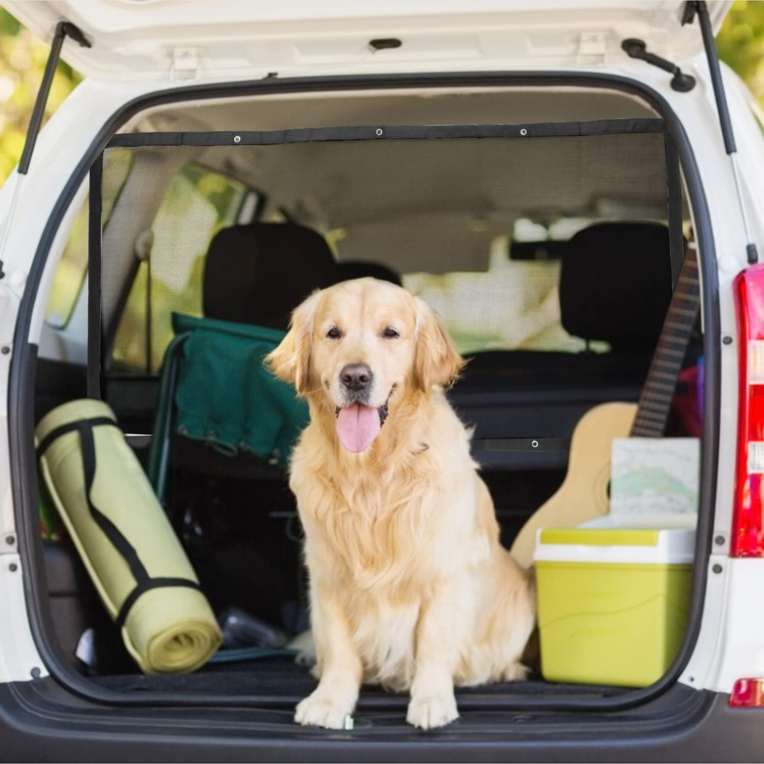 Nobleza Rete Divisoria Auto per Cani, Barriera di Sicurezza tra Sedili, Universale 115x62 cm, Facile da Montare, Rete di Protezione per Viaggio con Animali Domestici