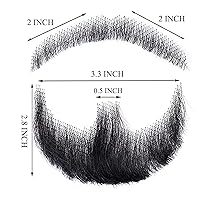 Vista 2 de Disfraz de cabra falso, pelo facial, bigote de barba realista con adhesivo de cabello humano con barba de encaje para Halloween, fiesta de Navidad