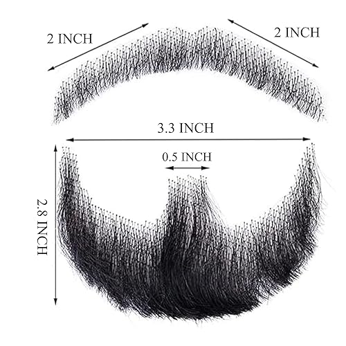 Miniatura 2 de Disfraz de cabra falso, pelo facial, bigote de barba realista con adhesivo de cabello humano con barba de encaje para Halloween, fiesta de Navidad