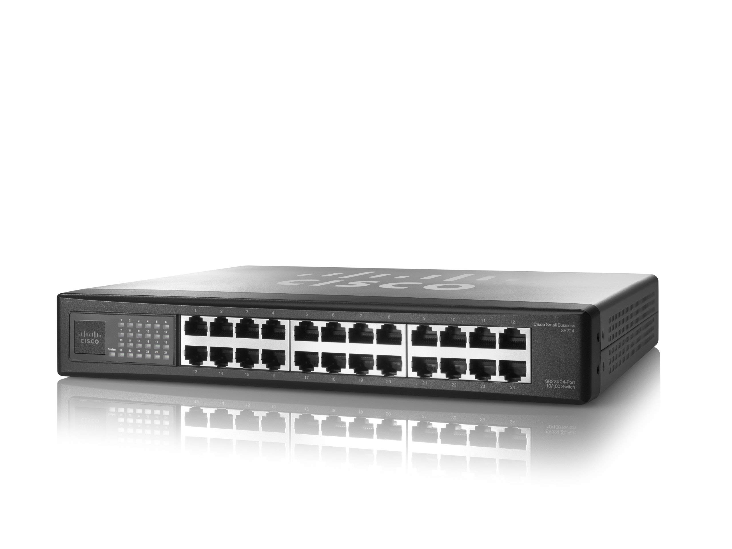 Cisco 24-Port 10/100 Switch Conmutador de Red no administrado - Switch de Red (No administrado, Bidireccional Completo (Full Duplex)) (Reacondicionado)