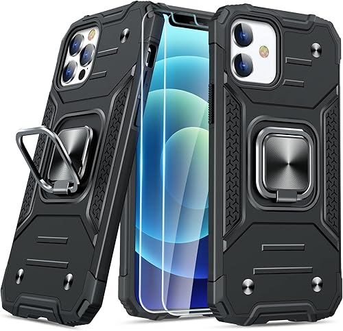Miniatura 85 de JAME Funda para iPhone 12 Pro Max con protectores de pantalla, 2 unidades, protección contra caídas de grado militar, fundas protectoras