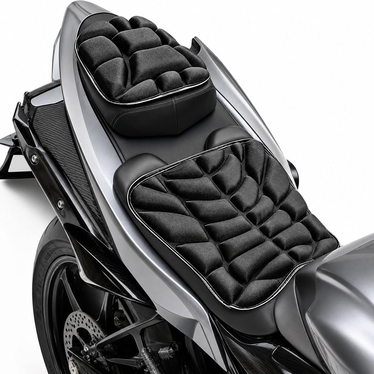 Cojín de gel para moto Vmoto TC MAX 2019-2026 con espuma EVA negra