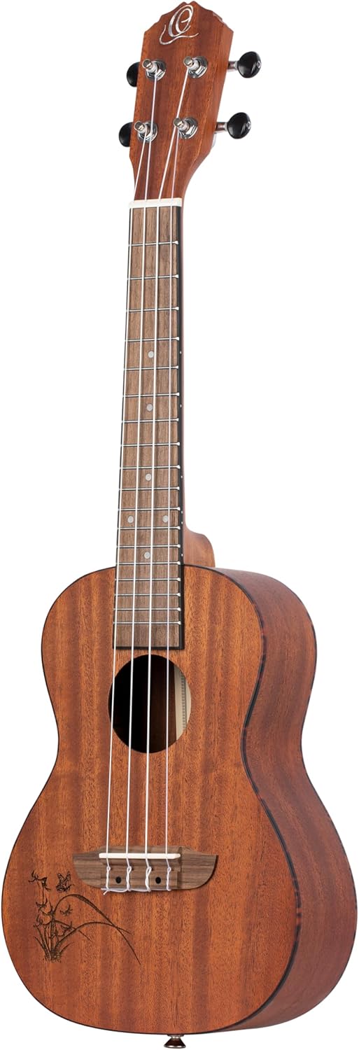 Ortega Guitars, 4-String Bonfire Series Left-Handed Concert Ukulele, Acoustic, (RU5MM-L)