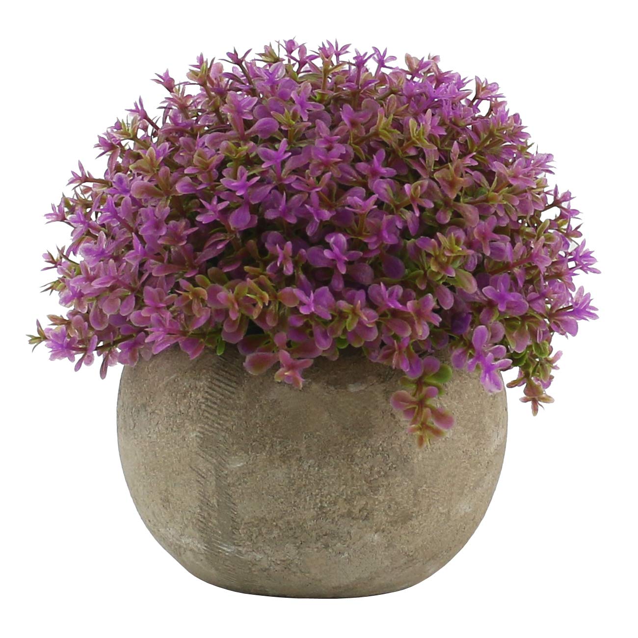 Ogrmar Purple Mini Plastic Artificial Plants Grass In Pot/Small Artificial Faux Greenery/Mini Plants Topiary Shrubs Fake Plants For Bathroom, House Decorations (Purple)