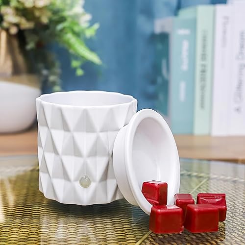 Miniatura 2 de CVHOMEDECO. Calentador eléctrico de velas y fragancias 2 en 1 para velas perfumadas, cera derretida y tartas para refrescar la habitación, idea para
