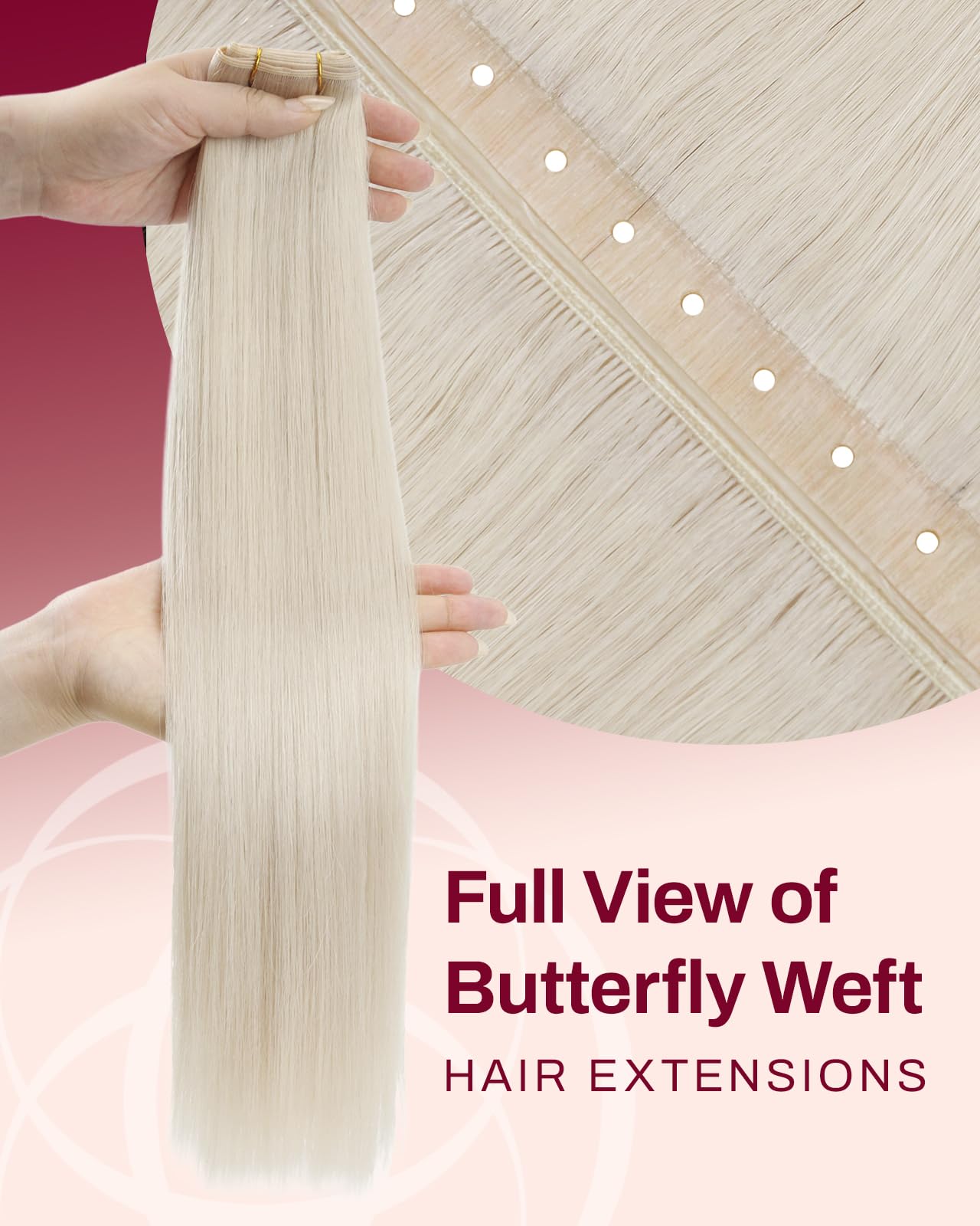 Moresoo Weft Hair Extensions Real Human Hair Medium Brown Highlighted Platinum Blonde Sew in Human Hair Extensions Brown to Blonde Full Head Remy Straight 18 Inch 100g/Pack #P6/60 — view 209