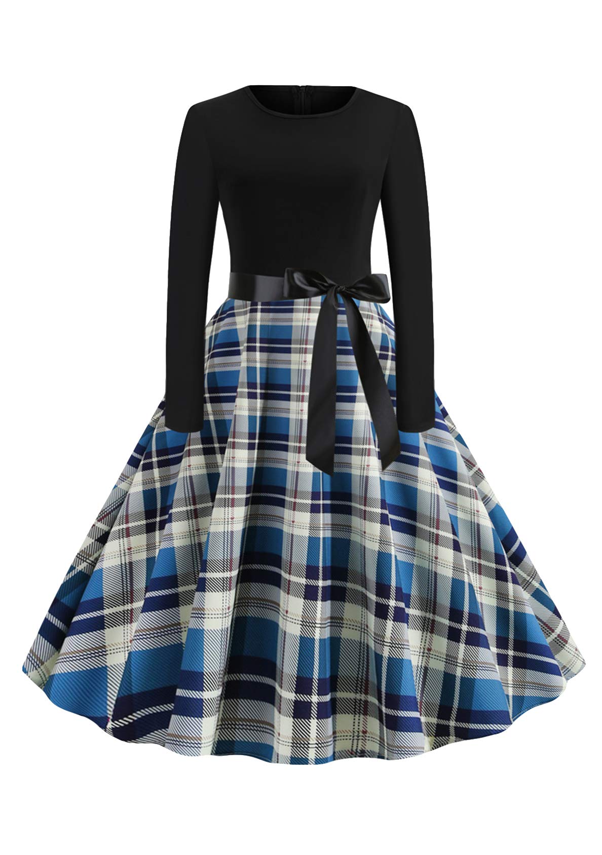 Femme Robe de Hepburn Robe de Soirée Cocktail Rétro Robe Vintage Rockabilly Classique Robe