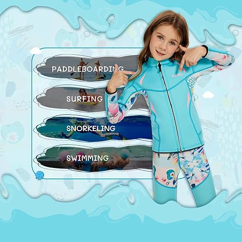 Miniatura 5 de GoldFin Pantalones cortos de neopreno, pantalones cortos de neopreno de 0.079 pulgadas para niños, niñas, niños pequeños, para natación, surf,