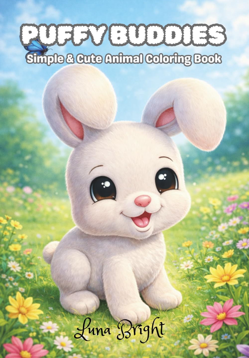 Puffy Buddies: Simple & Cute Animal Coloring Book