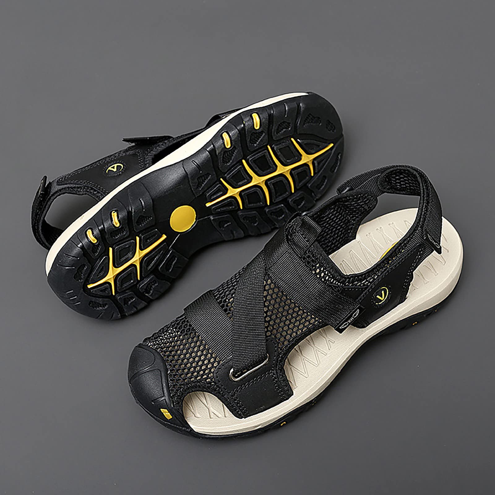 Generisch Sandalias de trekking para hombre, sandalias de trekking, sandalias de piel con cierre de , sandalias deportivas y al aire libre, sandalias de senderismo, sandalias de verano, sandalias de