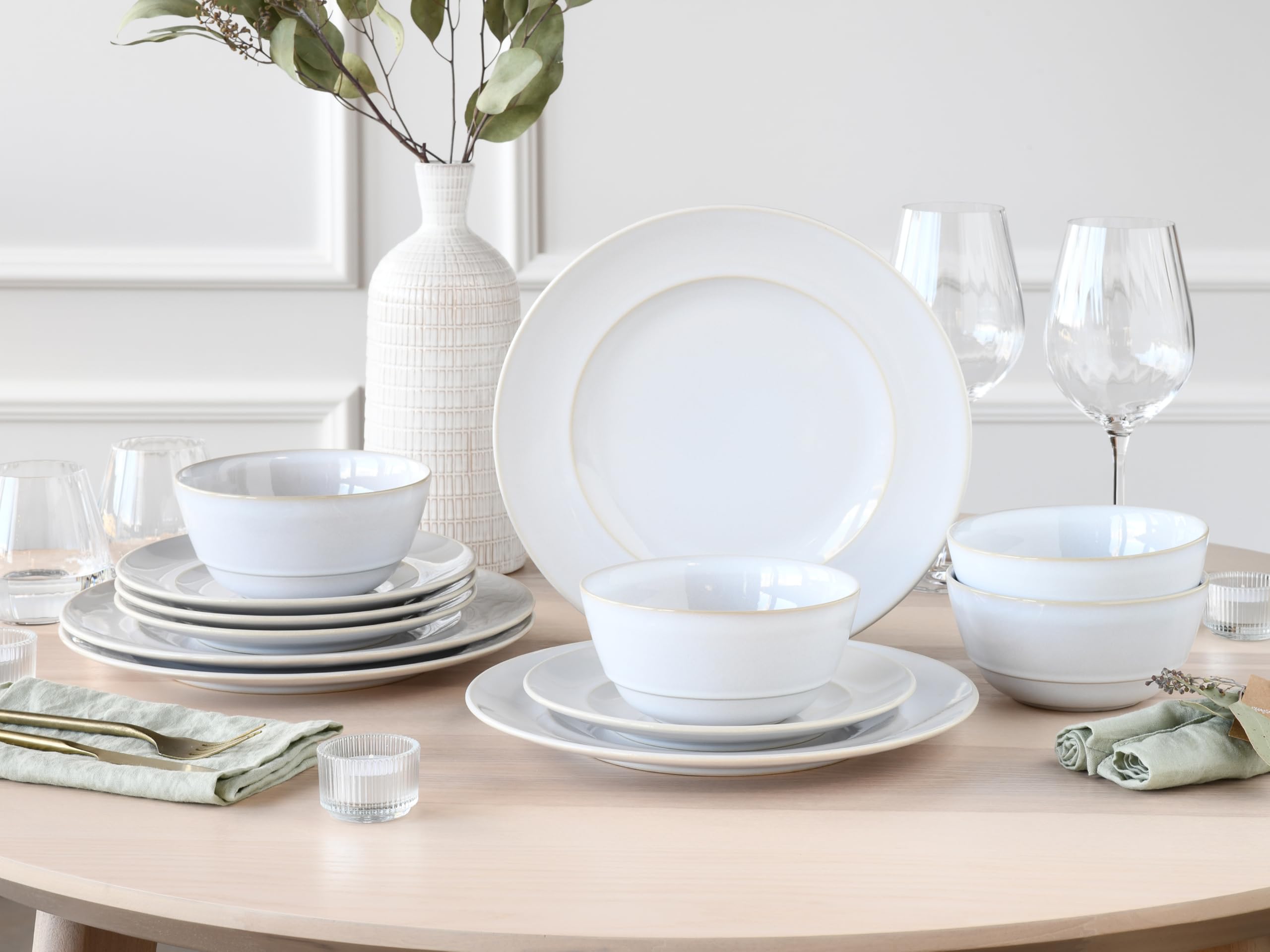 CreaTable, 23670, seria ANTIQUE offwhite, zestaw naczyń, zestaw talerzy 12-częściowy