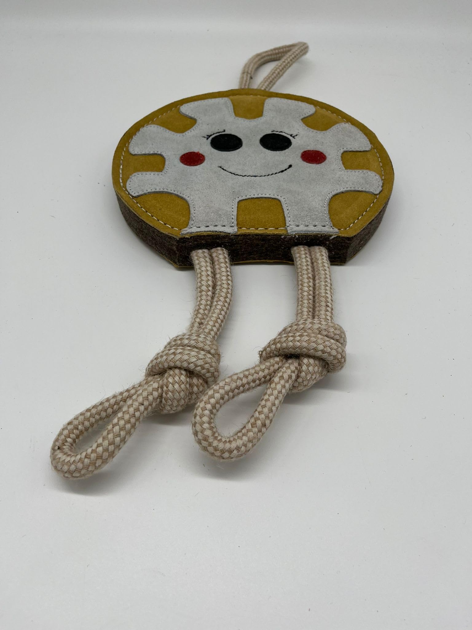 Ruggles Dog Toy - Tough Suede Dog Toy - Tug, throw, chew (Doughnut), Multi Coloured - Image 2