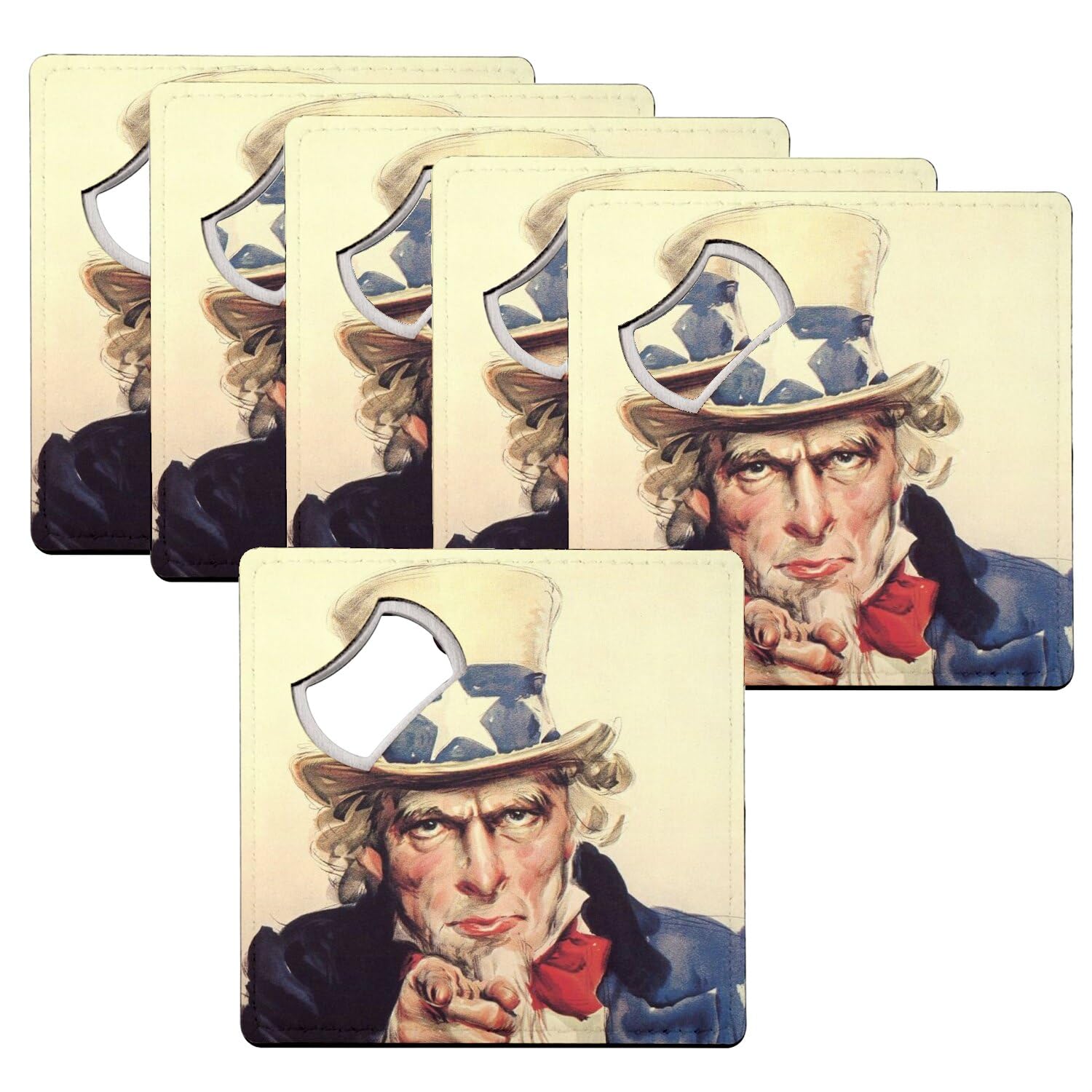 Sous verre décapsuleur Uncle Sam pour vos soirées rétro américaines