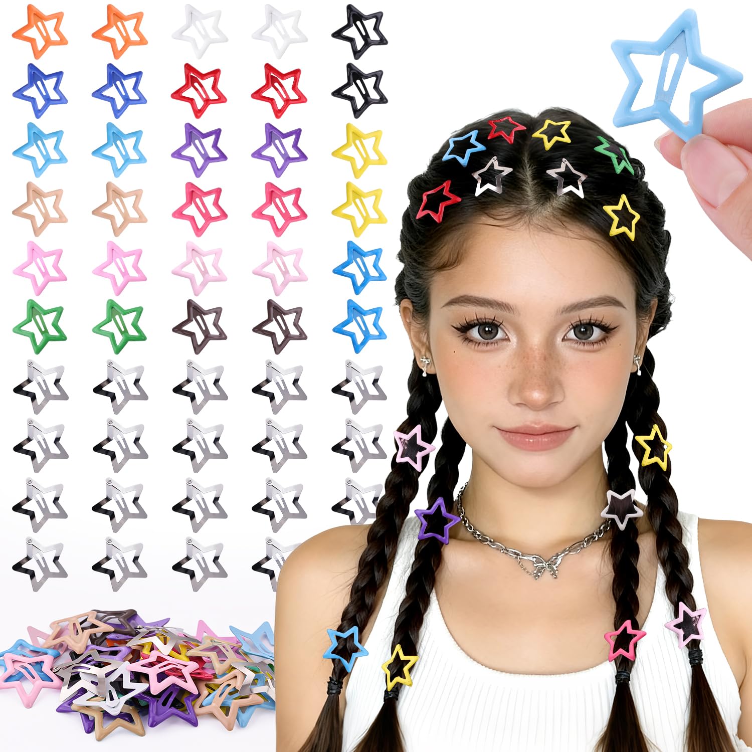 Colorful Star Hair Clips - Y2K Accessories -8