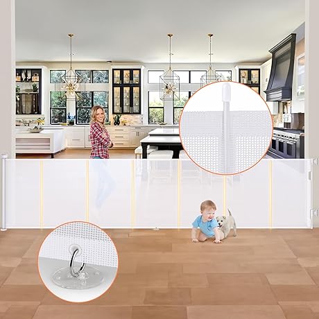 Extra Wide Retractable Baby Gates 100 Inches