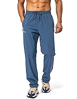 Pudolla Men's Athletic Running Pants with Zipper Pockets - Stretchy Quick Dry Elastic Waist Joggers for Workouts & Gym