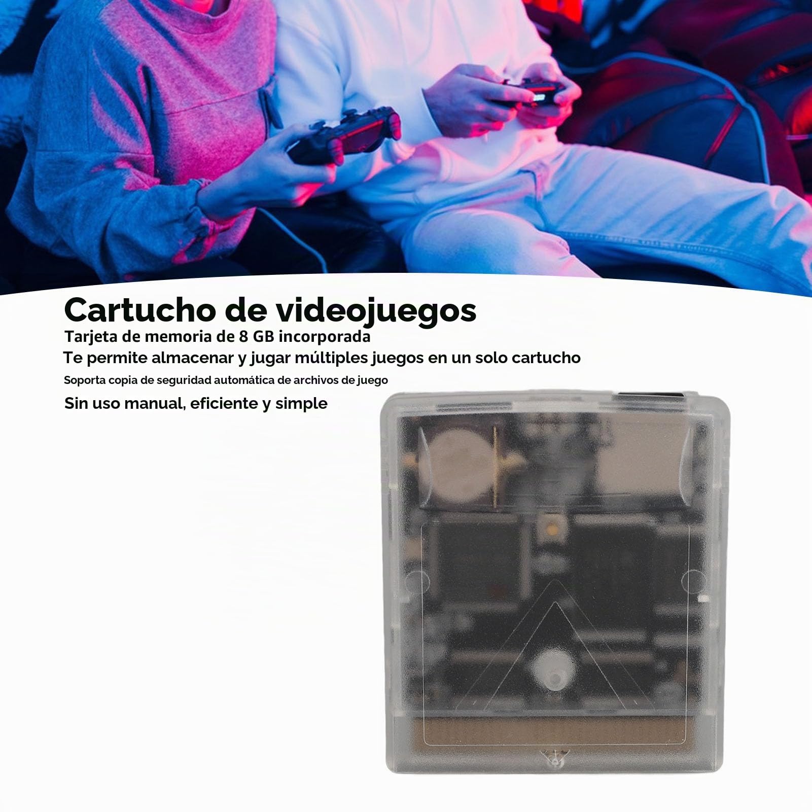 Tarjeta de Memoria Flash de Juego Profesional 1000 en 1 para Gameboy Color, Tarjeta de Memoria 8G para Gameboy Advance SP con Administración de Archivos Simplemente Arrastrar y
