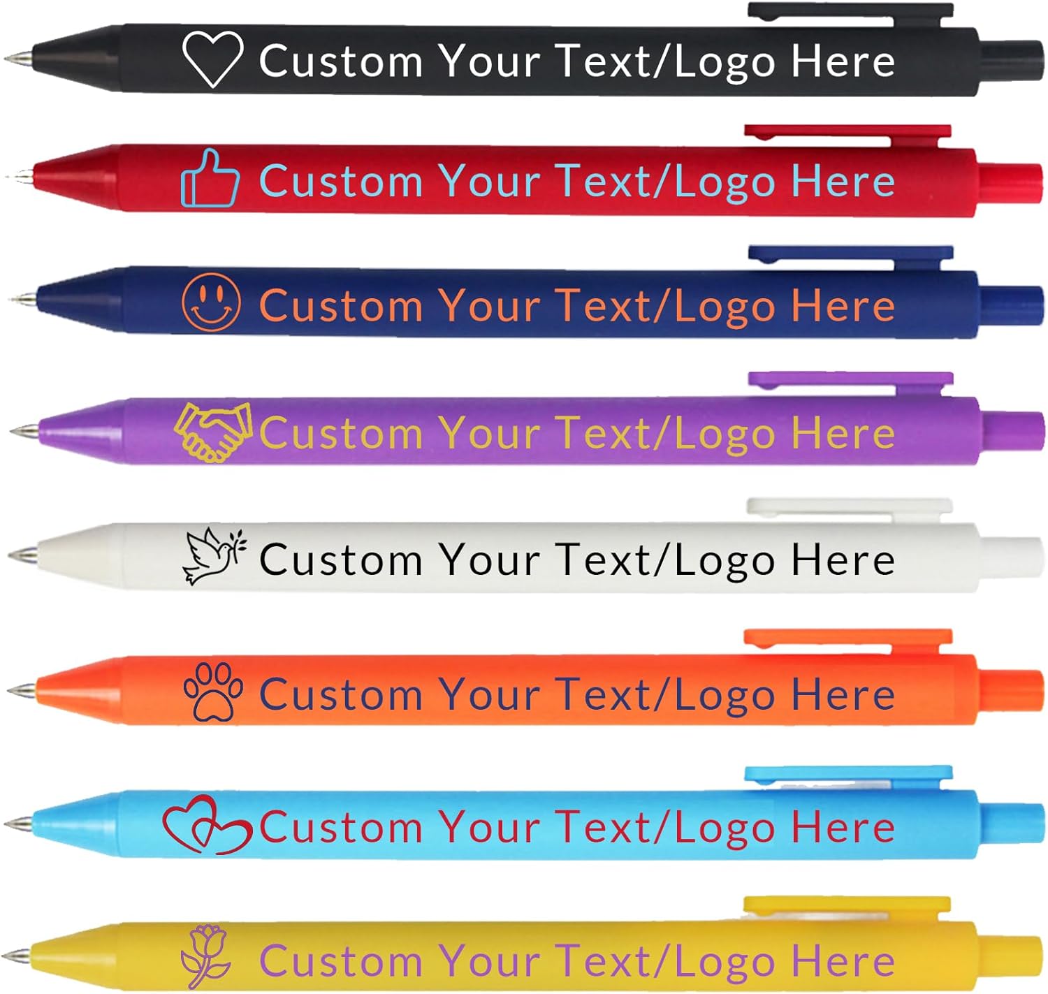 100/200/300/500Pcs Bulk Custom Pens,Personalized Pens with Text/Logo,Black Ink,Customized Pen for Business Promotions Party Events (Style 1)